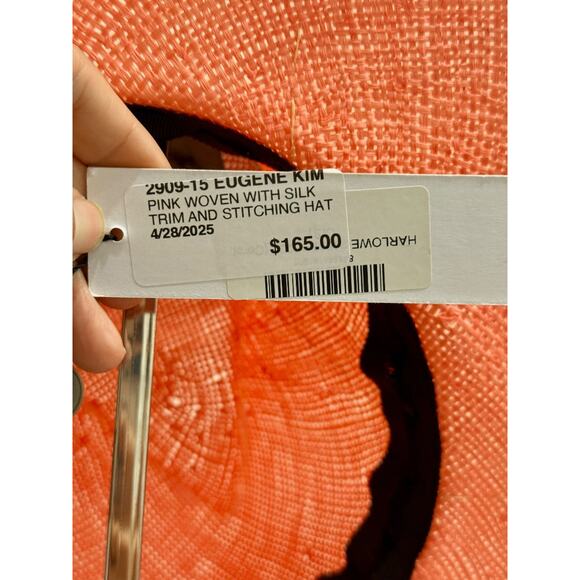 NWT Eugenia Kim Pink Woven with Silk Trim and Stitching Sun Hat Medium - Picture 4 of 4
